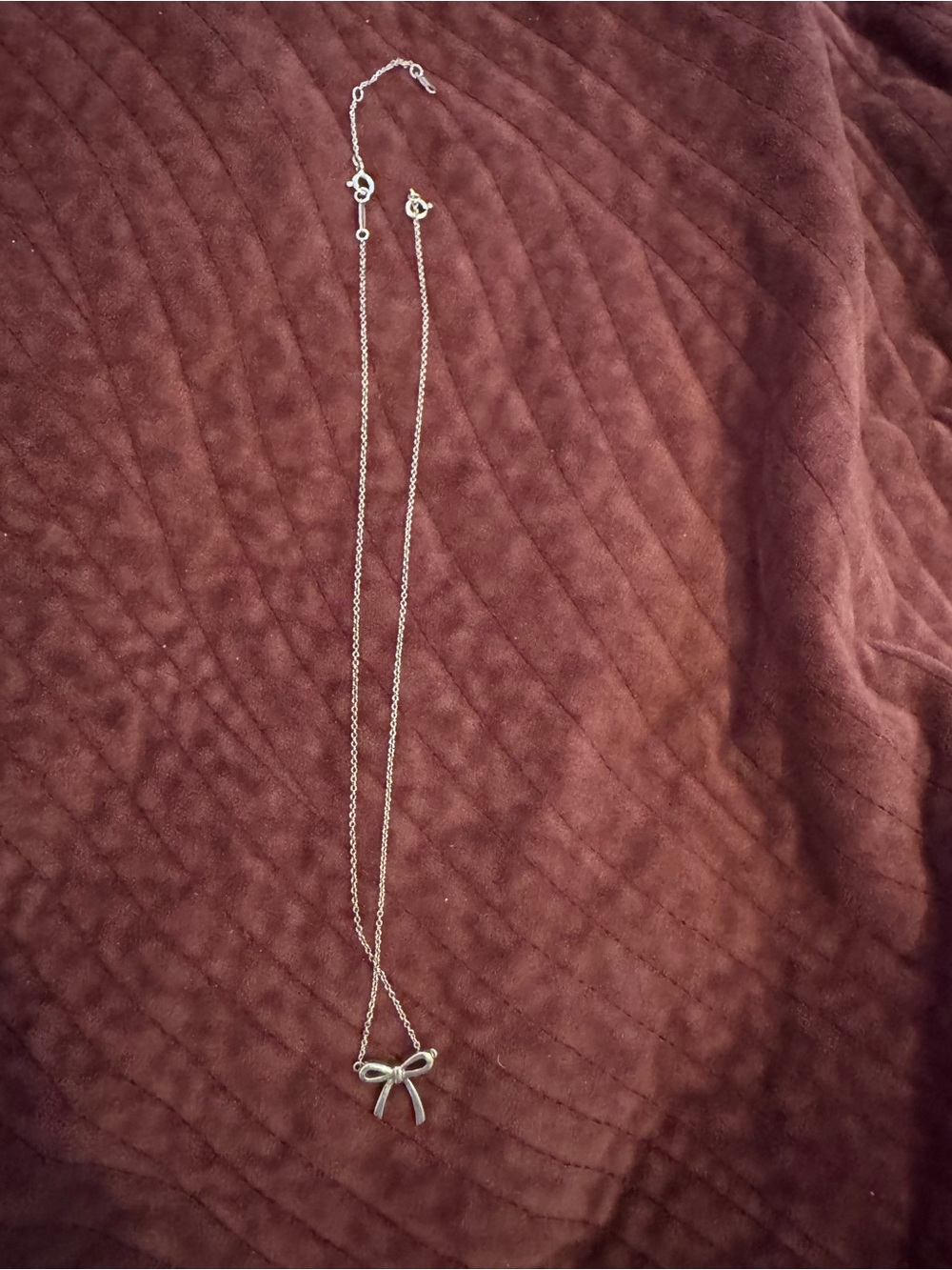Delicate Silver Bow Pendant Necklace - Women's Jewelry
